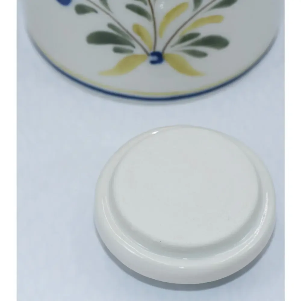 Viana Do Castelo Made In Portugal Two Sided Hand Painted Flowers Canister